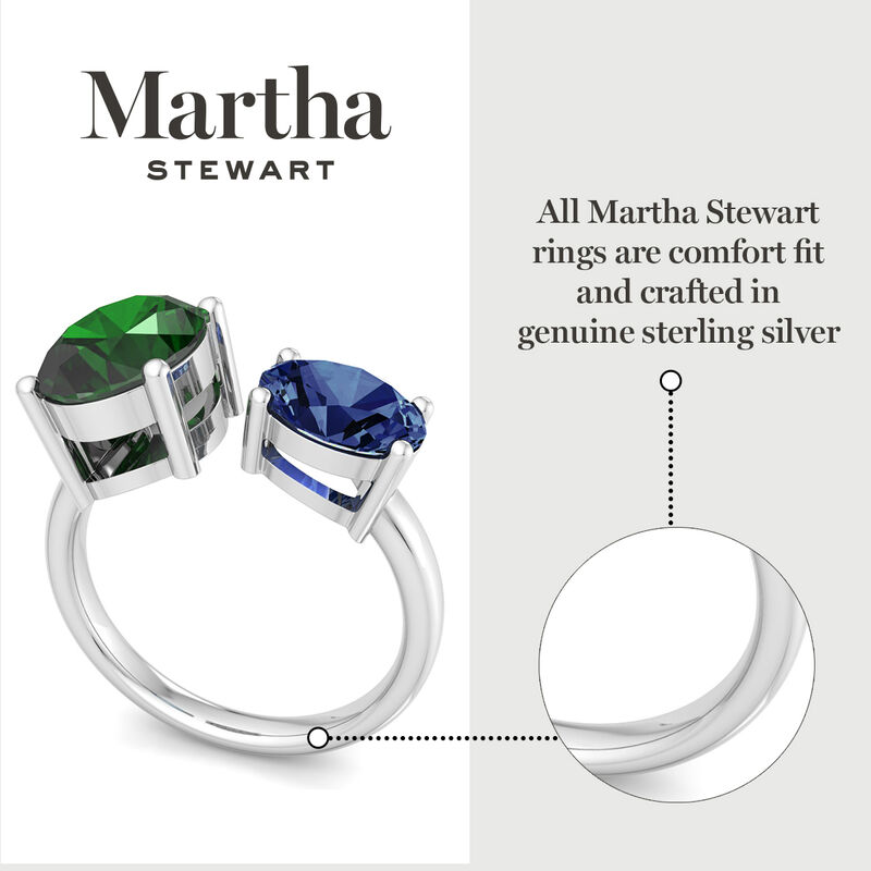 Martha Stewart 3 3/4ctw. Emerald & Sapphire Two Stone Ring In Sterling Silver image number null